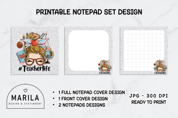 Blonde Messy Bun Teacher Life Notepads