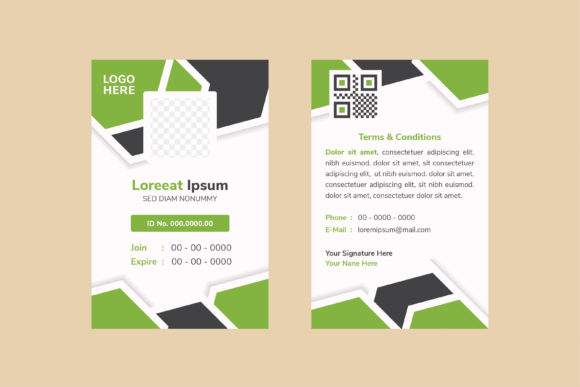 Green Grey Identity Card Staff: A Modern, Professional Template