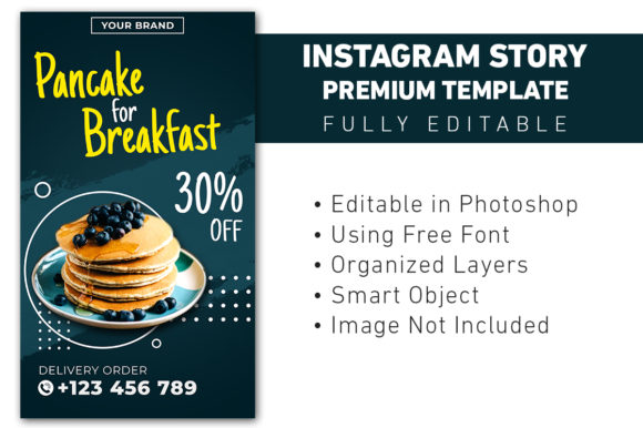 Instagram Story Food for Breakfast: Social Media Story Templates for Business