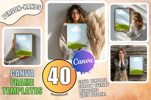 Instant Wall Art Mockups with Drag-and-Drop Canva Frames