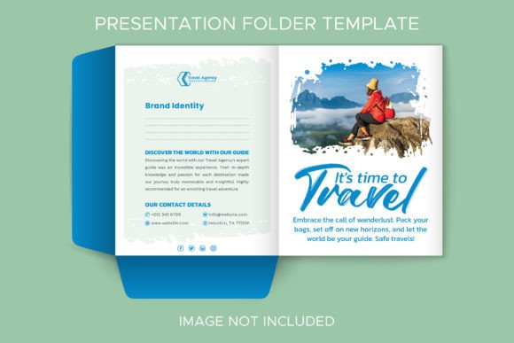 Modern Branding with a Travel Presentation Folder Template